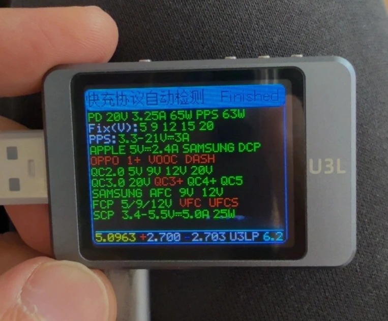 USB tester U3 voltage and current meter PD3.1 decoy 28V fusion fast charging UFS aging EPR
USB tester U3 voltage and current meter PD3.1 decoy 28V fusion fast charging UFS aging EPR