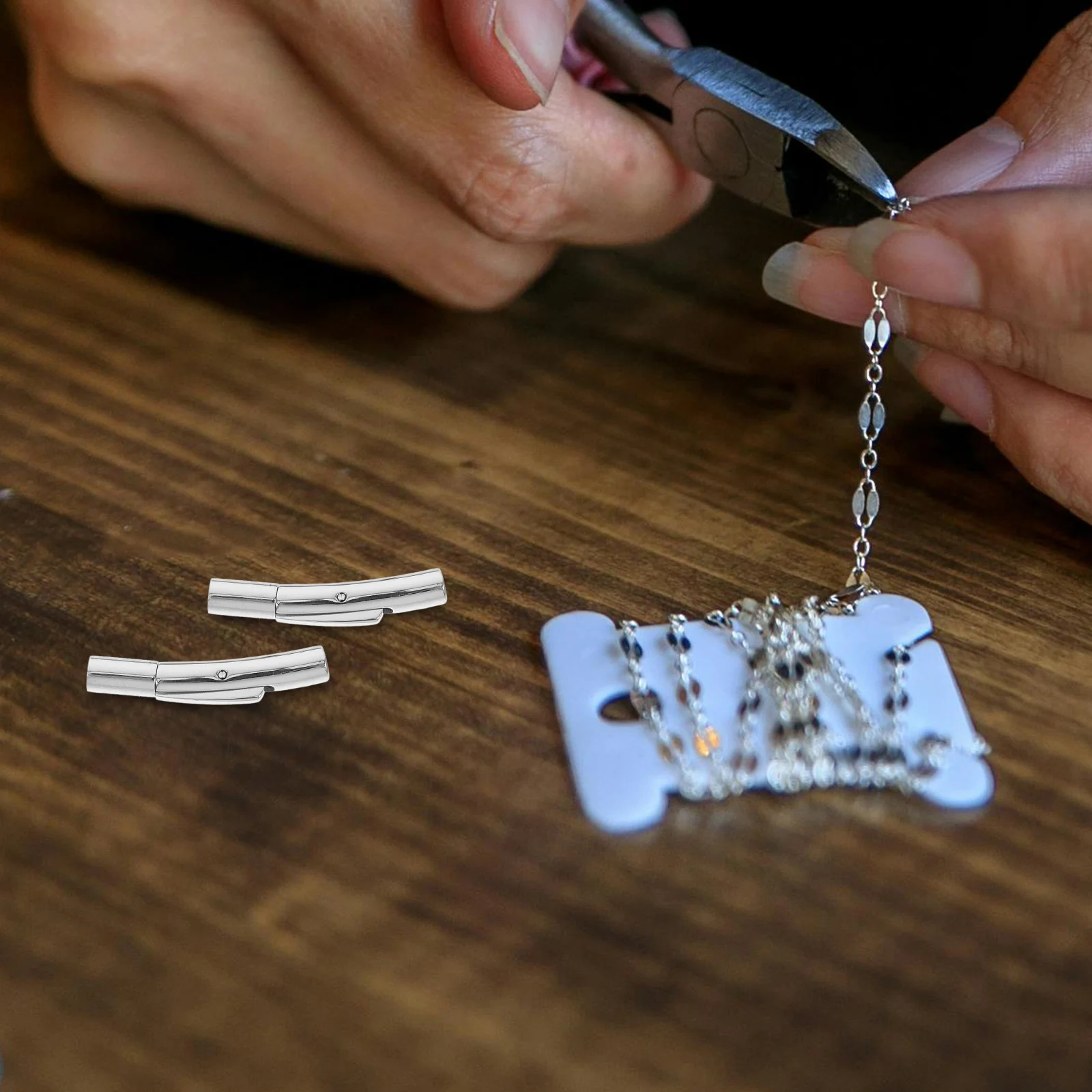 2pcs Wire Rope Buckle Connector Clasp Silver Stainless Steel Jewelry Accessories Bracelet Necklace DIY
2pcs Wire Rope Buckle Connector Clasp Silver Stainless Steel Jewelry Accessories Bracelet Necklace DIY