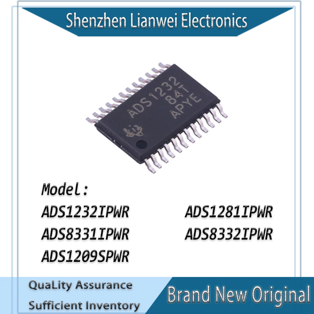100% New ADS1232 ADS1281 ADS8331 ADS8332 ADS1209 ADS1232IPWR ADS1281IPWR ADS8331IPWR ADS8332IPWR ADS1209SPWR IC Chipset TSSOP-24
100% New ADS1232 ADS1281 ADS8331 ADS8332 ADS1209 ADS1232IPWR ADS1281IPWR ADS8331IPWR ADS8332IPWR ADS1209SPWR IC Chipset TSSOP-24