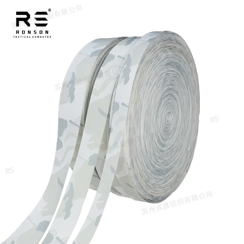 MC Alphine White Snow Camouflage Printed 25/38/50mm Wide Sling Polyester Webbing Tape High Tenacity for Tactical Backpacks
MC Alphine White Snow Camouflage Printed 25/38/50mm Wide Sling Polyester Webbing Tape High Tenacity for Tactical Backpacks
