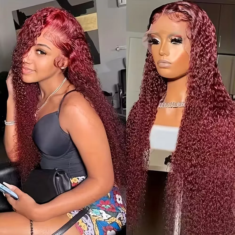13x4 Transparent Lace 99J Burgundy Deep Wave Lace Frontal Wigs Pre Plucked Natural Hairline 200% Density Full Thick 18-46 Inch
13x4 Transparent Lace 99J Burgundy Deep Wave Lace Frontal Wigs Pre Plucked Natural Hairline 200% Density Full Thick 18-46 Inch