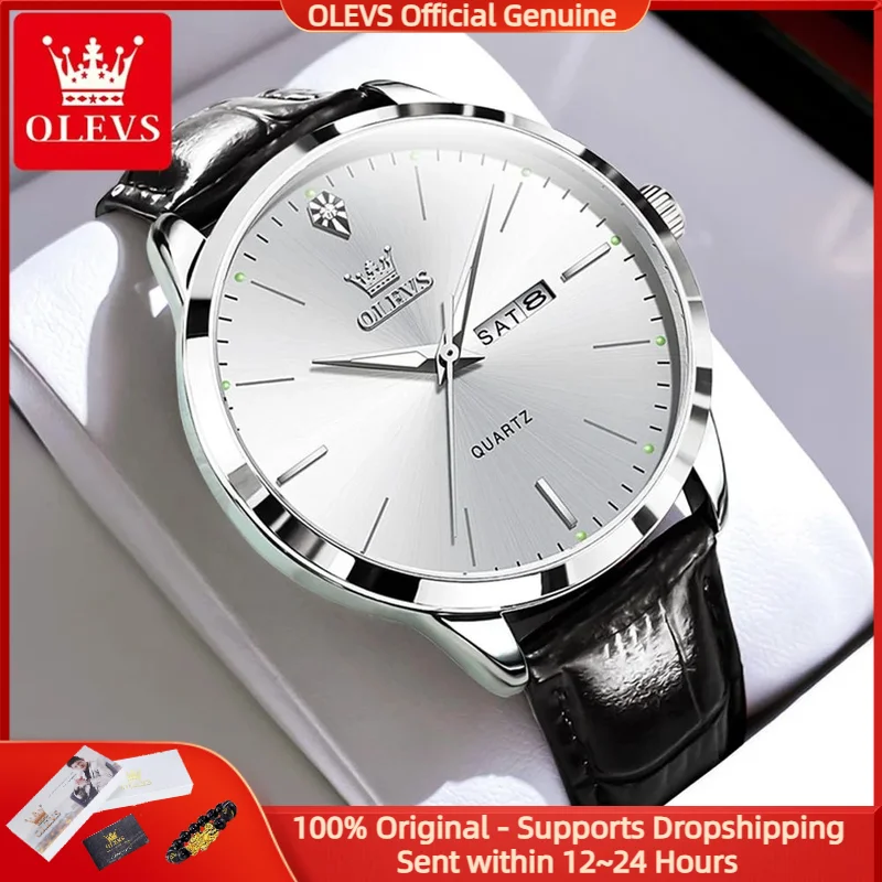 OLEVS 2935 Деловые мужские часы, модные часы для отдыха с двойным календарем, водонепроницаемые светящиеся часы с большим циферблатом, роскошные брендовые мужские кварцевые часы
OLEVS 2935 Деловые мужские часы, модные часы для отдыха с двойным календарем, водонепроницаемые светящиеся часы с большим циферблатом, роскошные брендовые мужские кварцевые часы