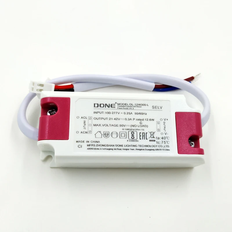 LED power supply Driver 8-12W LED down lights Spot light Constant Current 300mA Universal Transformer 100-277V DL-12W300-L
LED power supply Driver 8-12W LED down lights Spot light Constant Current 300mA Universal Transformer 100-277V DL-12W300-L