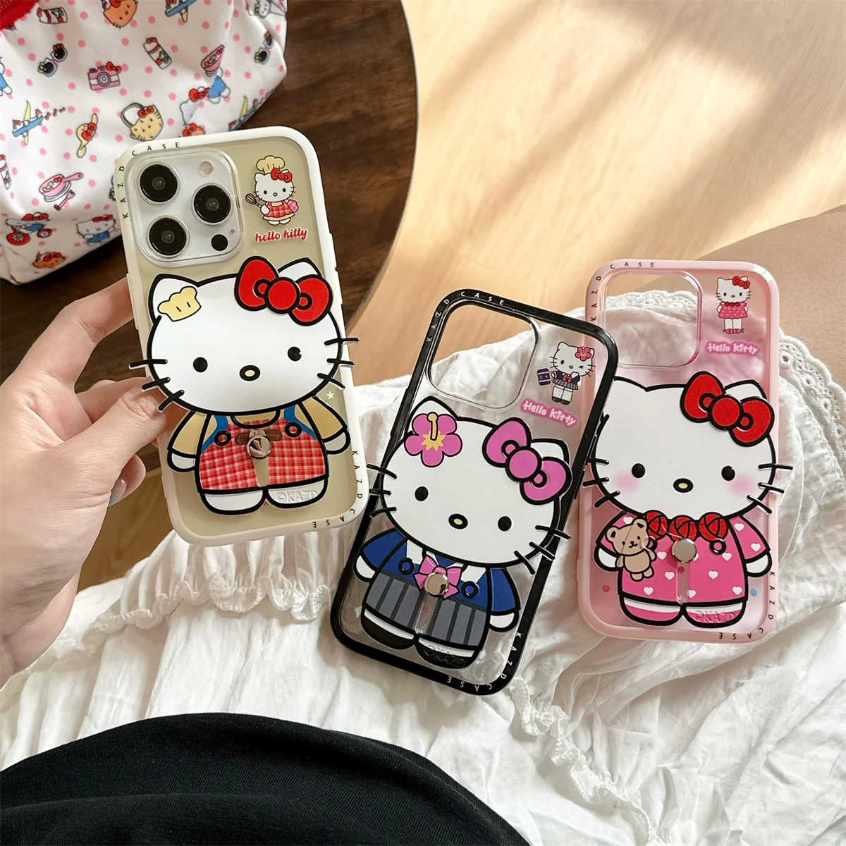 New cartoon Hello Kitty folding stand Phone Case For iPhone 16 15 14 13 Pro Max fundas case Protective cover funda iphone
New cartoon Hello Kitty folding stand Phone Case For iPhone 16 15 14 13 Pro Max fundas case Protective cover funda iphone