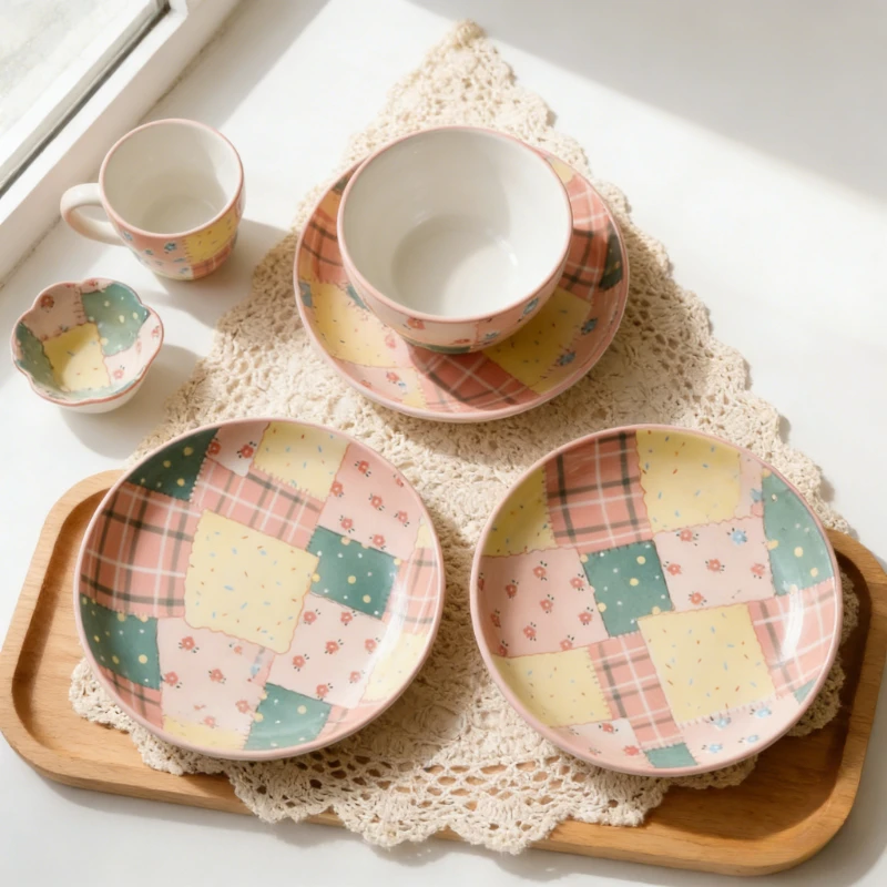 Новый набор керамической посуды, милая миска, глубокая тарелка для домашнего использования, устойчивая к высоким температурам, подглазурная цветная посуда, комбинация мисок
Новый набор керамической посуды, милая миска, глубокая тарелка для домашнего использования, устойчивая к высоким температурам, подглазурная цветная посуда, комбинация мисок