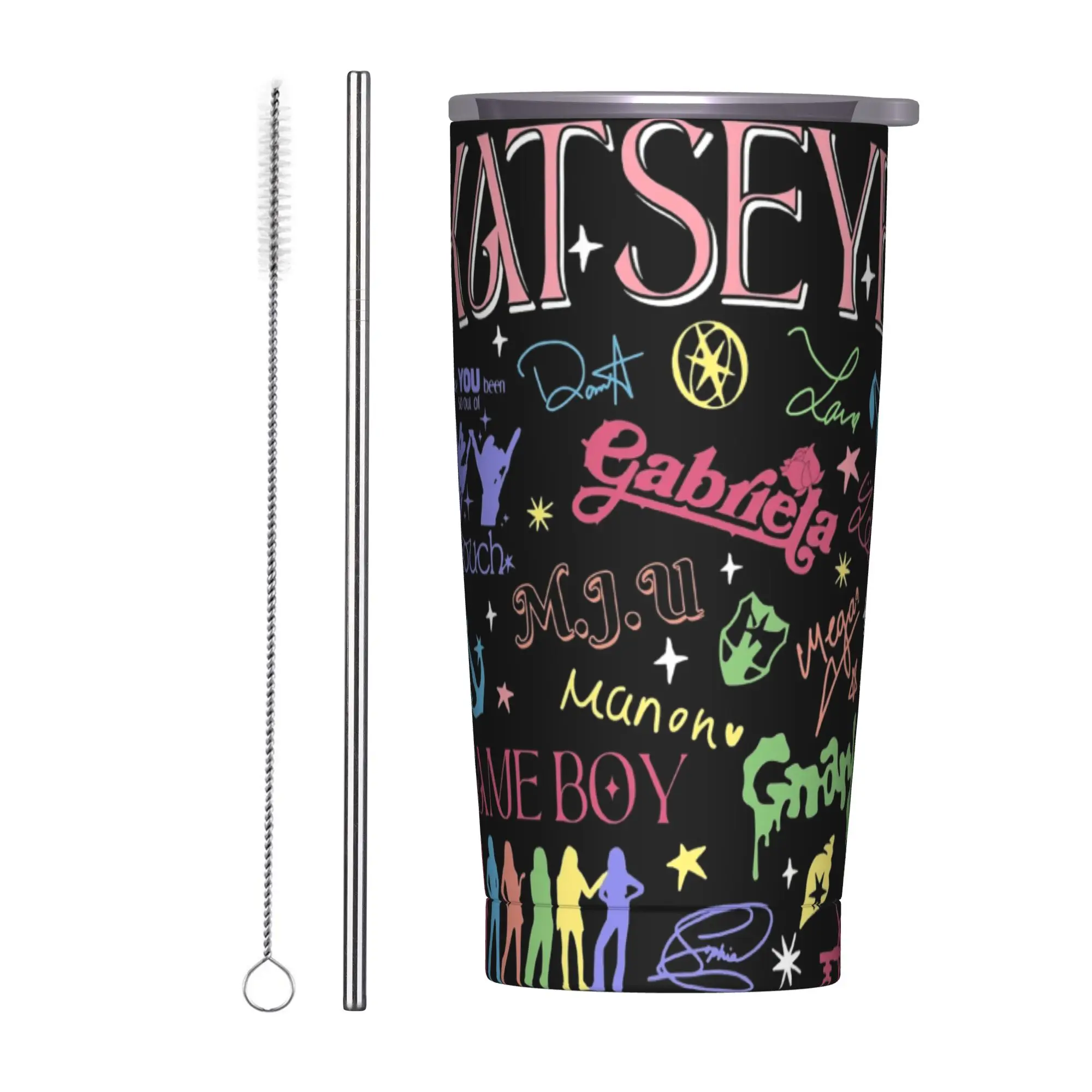 Katseye Beautiful Chaos Gnarly Gabriela Tumbler Vacuum Insulated Coffee Cups Stainless Steel Double Wall Mugs Spill Proof, 20oz
Katseye Beautiful Chaos Gnarly Gabriela Tumbler Vacuum Insulated Coffee Cups Stainless Steel Double Wall Mugs Spill Proof, 20oz