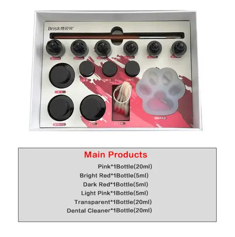 5Bottle/Box Dentistry Gum Dyeing Toner Polymer Porcelain Polishing Denture Suit Oral Cavity Nursing Whitening Repair Material