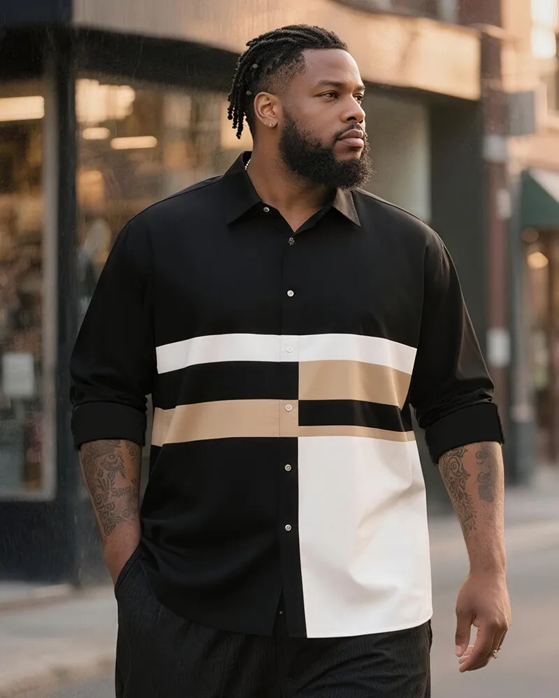 S-9XL Plus Size Men's Color Block & Striped Casual Shirt, Urban Patchwork Button-Down, Multi-Designs Available
S-9XL Plus Size Men's Color Block & Striped Casual Shirt, Urban Patchwork Button-Down, Multi-Designs Available