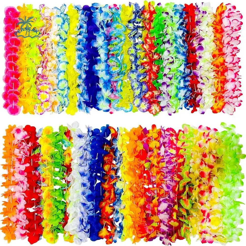 24/50/100Pcs Colorful Hawaiian Leis Artificial Vibrant Silk Flower Necklace Beach Holiday Reusable Hawaii Flower Lays
24/50/100Pcs Colorful Hawaiian Leis Artificial Vibrant Silk Flower Necklace Beach Holiday Reusable Hawaii Flower Lays