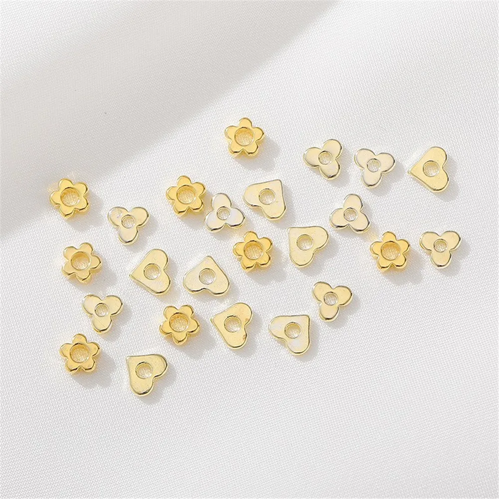 14K Gold Colored Heart-shaped Flower Shaped Small Broken Gold Flat Spacer Bead Handmade DIY Bracelet Necklace Accessories
14K Gold Colored Heart-shaped Flower Shaped Small Broken Gold Flat Spacer Bead Handmade DIY Bracelet Necklace Accessories