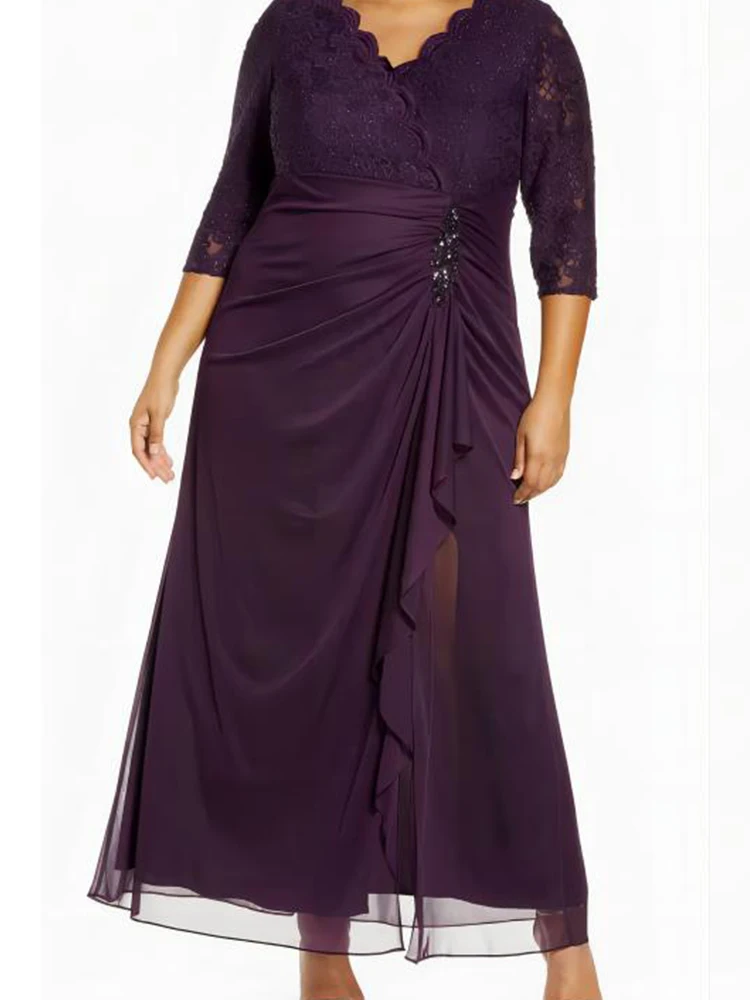 Plus Size Women's Dress Shirring Button Lace Vintage Elegant Casual V-Neck Half Sleeve Ruched Long Dresses Evening Party Dress
Plus Size Women's Dress Shirring Button Lace Vintage Elegant Casual V-Neck Half Sleeve Ruched Long Dresses Evening Party Dress