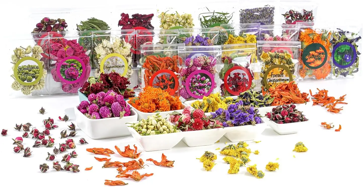 Natural Dried Fruit and Flower Kit for DIY Crafts - 25 Bags, Soap Making, Candle Making, Resin Jewelry, Bath Bombs, Nail Art
Natural Dried Fruit and Flower Kit for DIY Crafts - 25 Bags, Soap Making, Candle Making, Resin Jewelry, Bath Bombs, Nail Art
