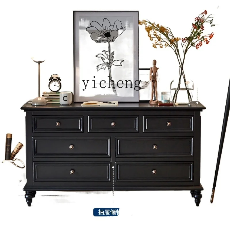 XC American-Style Black Fifth, Seventh, Ninth Chest of Drawers Modern Solid Wood Small Apartment Bedroom Hallway Bedroom
XC American-Style Black Fifth, Seventh, Ninth Chest of Drawers Modern Solid Wood Small Apartment Bedroom Hallway Bedroom