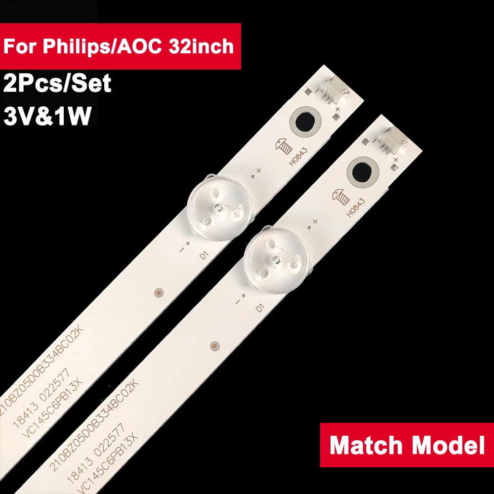 2Pcs/Set 3V 614mm Led Tv Backlight Strip for AOC 32inch 32PHF5282/T3 32PHF3292/T3 32PHF321 32PHF5072 32PUF3282 LE32M3776
2Pcs/Set 3V 614mm Led Tv Backlight Strip for AOC 32inch 32PHF5282/T3 32PHF3292/T3 32PHF321 32PHF5072 32PUF3282 LE32M3776