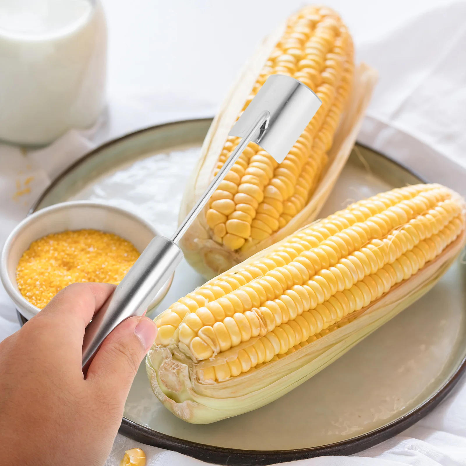 Corn Cob Peeler Stainless Steel Thickened Design Corn on The Cob Remover Easy Kernel Shaver Cutter Tool Kitchen Tools Gadgets 
Corn Cob Peeler Stainless Steel Thickened Design Corn on The Cob Remover Easy Kernel Shaver Cutter Tool Kitchen Tools Gadgets