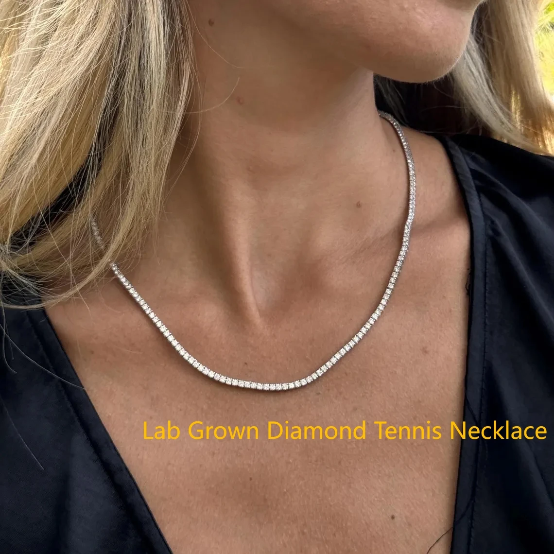 Tennis Necklace HPHT CVD Lab Grown Diamond DEF VS-VVS 2mm-5mm Each Stackable In Platinum 950 Necklace Gift Dainty For Lady
Tennis Necklace HPHT CVD Lab Grown Diamond DEF VS-VVS 2mm-5mm Each Stackable In Platinum 950 Necklace Gift Dainty For Lady