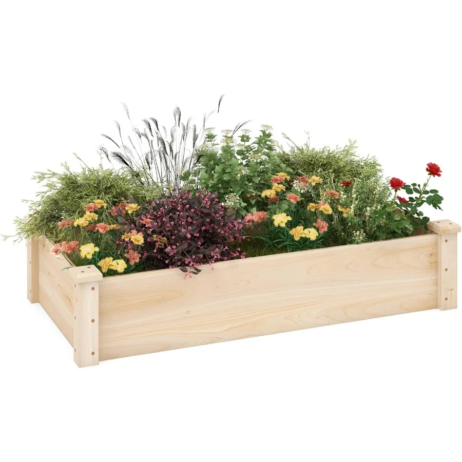 Wooden Raised Garden Bed Rectangular Planter Box for Vegetables Fruits Flowers Herbs 48" Lx24 Wx10 H Outdoor Elevated Planting
Wooden Raised Garden Bed Rectangular Planter Box for Vegetables Fruits Flowers Herbs 48" Lx24 Wx10 H Outdoor Elevated Planting