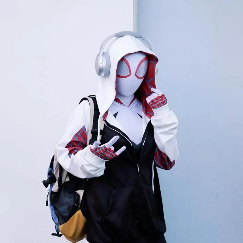 Spider Man Gwen Ghost Girl Cosplay Hooded Slimming Jumpsuit Halloween Friend Party Carnival Personalized Costumes Women New
Spider Man Gwen Ghost Girl Cosplay Hooded Slimming Jumpsuit Halloween Friend Party Carnival Personalized Costumes Women New