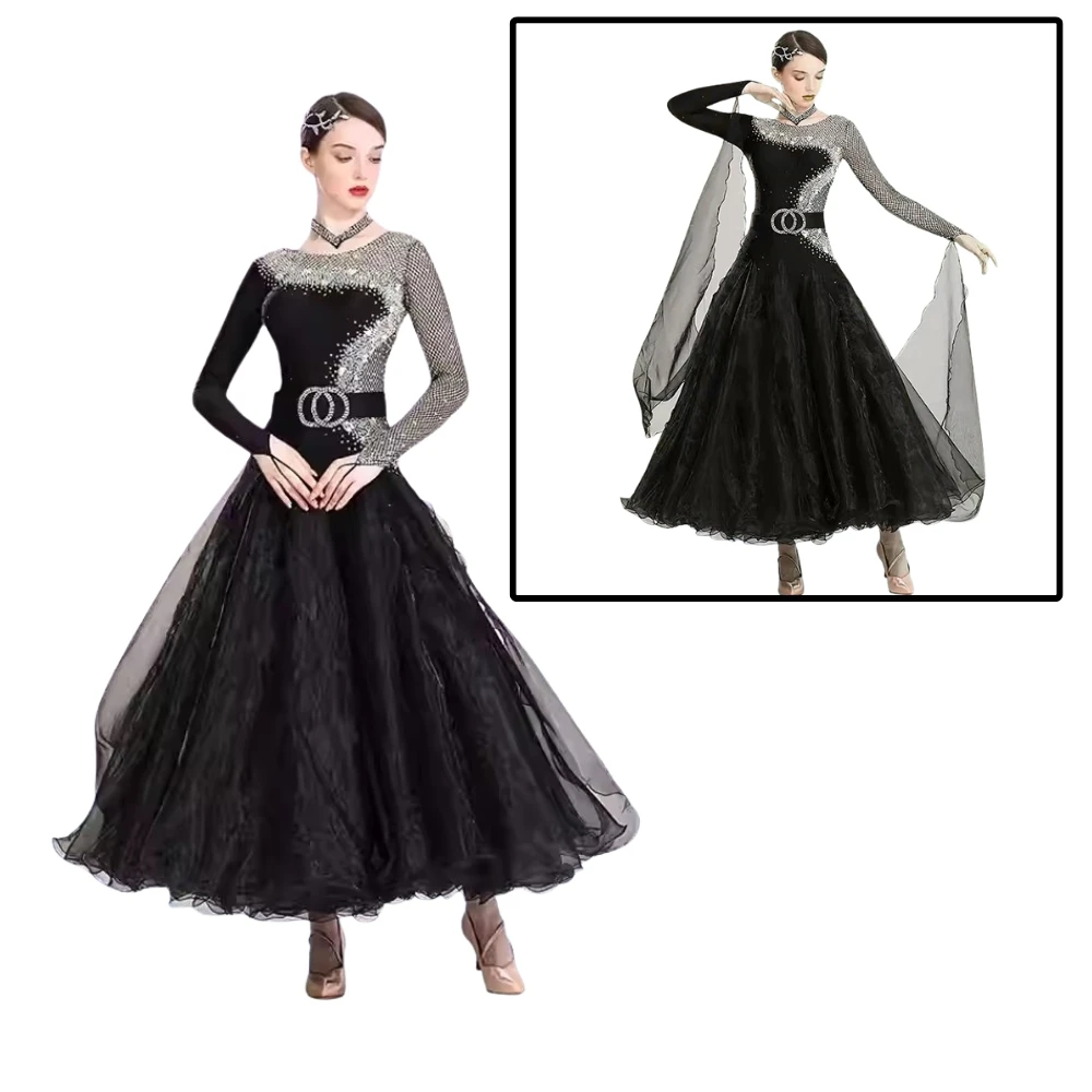 Ballroom Dance Competition Dress Women Performance Modern Dance Costumes Big Swing Party Tango Waltz Dress
Ballroom Dance Competition Dress Women Performance Modern Dance Costumes Big Swing Party Tango Waltz Dress