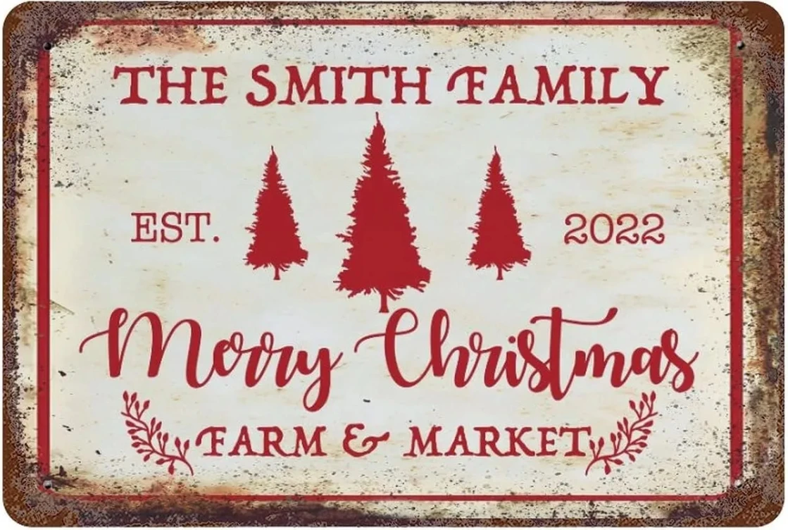 Personalized Christmas Wall Sign - Holiday Home Decor - Metal Sign Personalized for You - Vintage Christmas Tree Farm
Personalized Christmas Wall Sign - Holiday Home Decor - Metal Sign Personalized for You - Vintage Christmas Tree Farm
