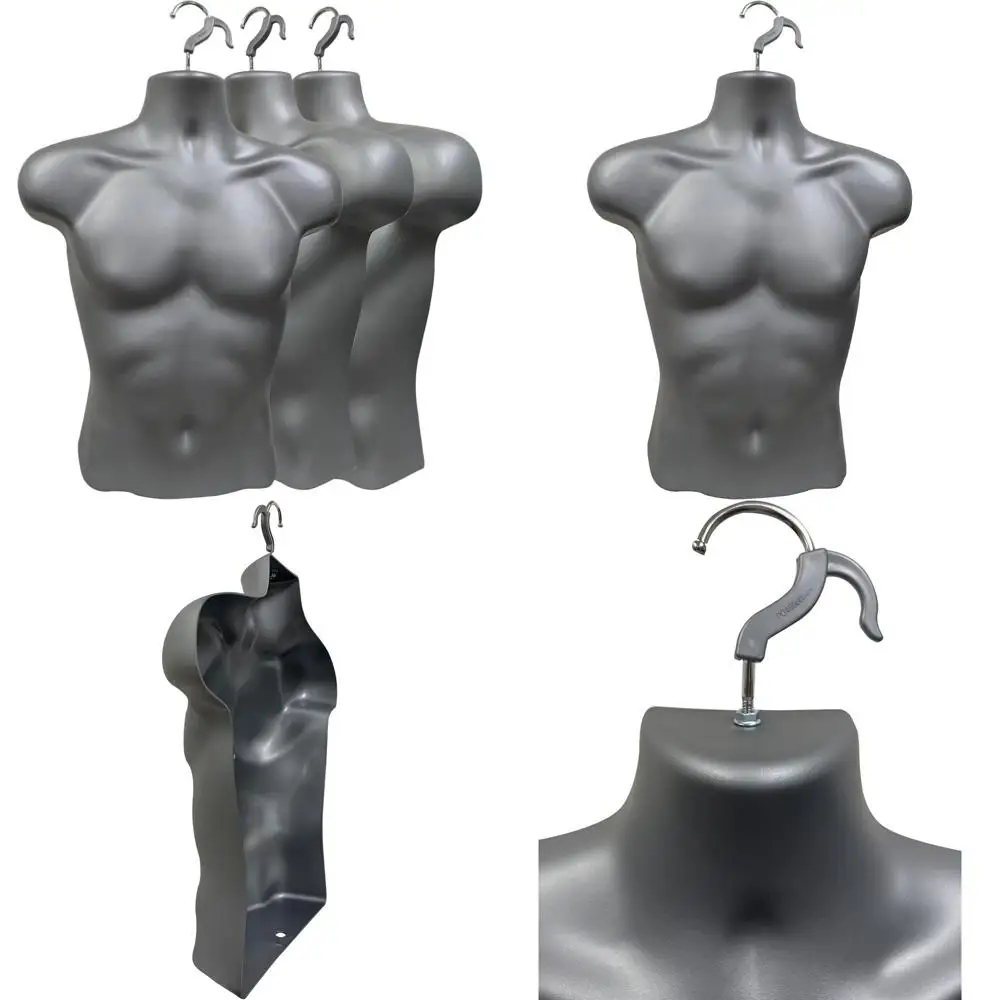 Gray Male Mannequin, S-M Sizes, Rounded Waist, Hanging Hook Only
Gray Male Mannequin, S-M Sizes, Rounded Waist, Hanging Hook Only