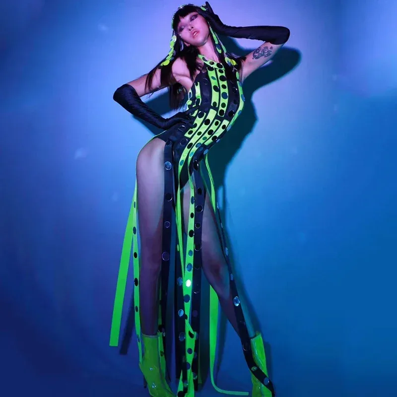 Fluorescent Green Glitter Tassel Dress Nightclub Bar Dj Performance Costumes Female Singer Gogo Dancers Drag Queen Wear
Fluorescent Green Glitter Tassel Dress Nightclub Bar Dj Performance Costumes Female Singer Gogo Dancers Drag Queen Wear