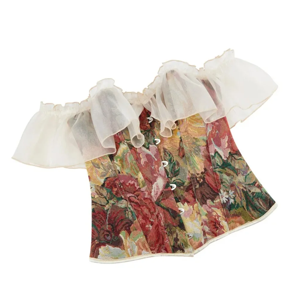Fashion Off Shoulder Vintage Corset Top Gothic Victorian Overbust Bustier Slimming Waist Trainer Ruffles Sleeve Women Corselet
Fashion Off Shoulder Vintage Corset Top Gothic Victorian Overbust Bustier Slimming Waist Trainer Ruffles Sleeve Women Corselet