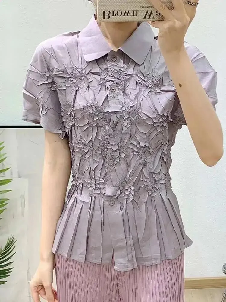 Women's Clothing Pleated 2025 Summer New Puff Short Sleeve Shirts Casual Single Breasted Lapel Slim Blouse Tops 2QBG0
Women's Clothing Pleated 2025 Summer New Puff Short Sleeve Shirts Casual Single Breasted Lapel Slim Blouse Tops 2QBG0