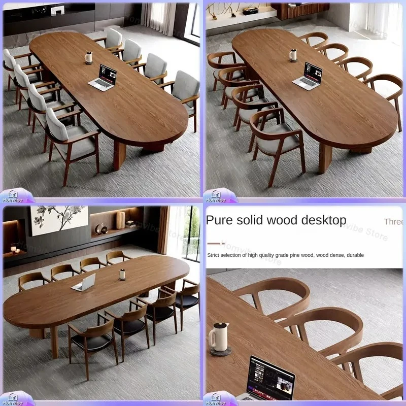 Solid Wood Oval Conference Table Modern Commercial Office Furniture for Meeting Room Hotel Boardroom with Built-in Socket
Solid Wood Oval Conference Table Modern Commercial Office Furniture for Meeting Room Hotel Boardroom with Built-in Socket