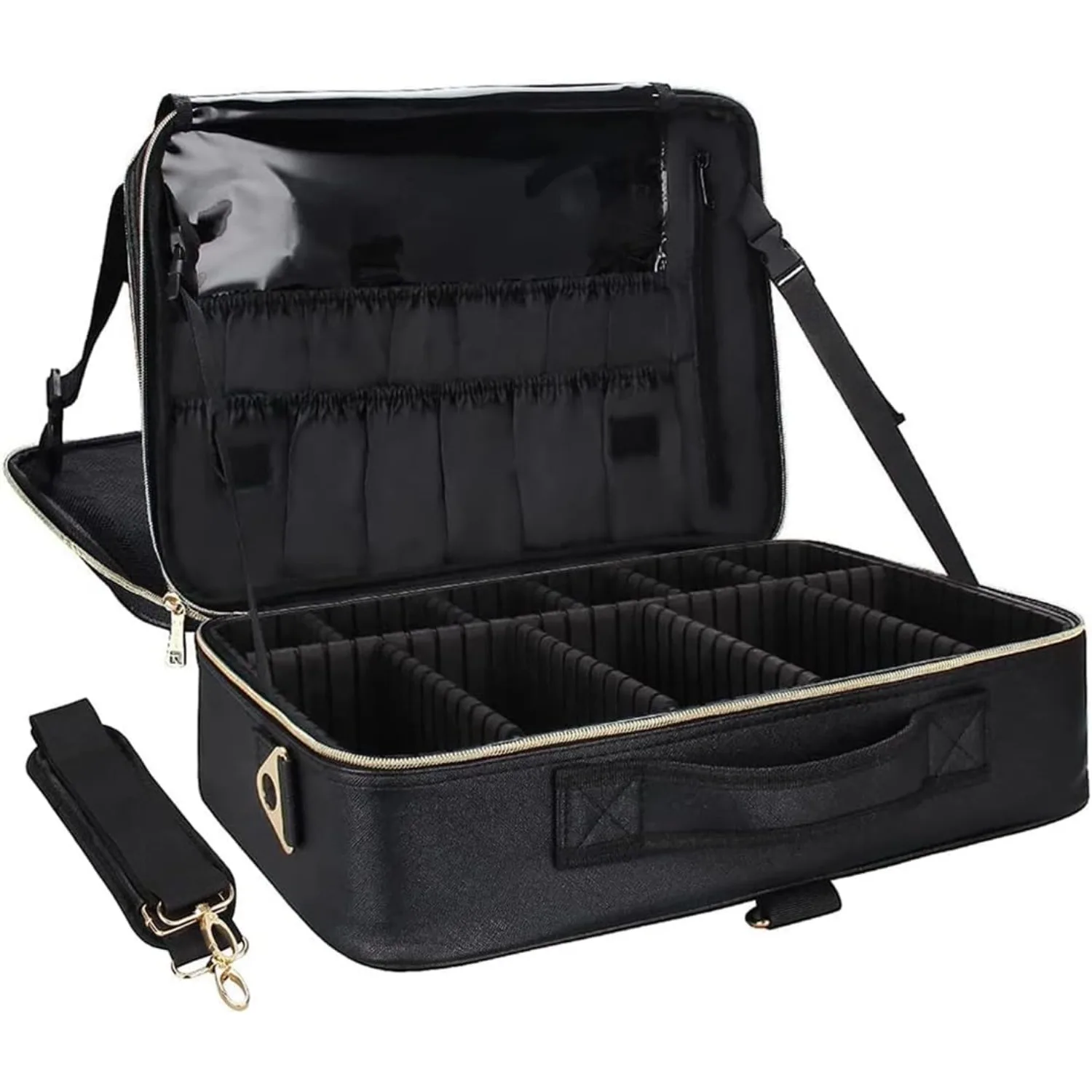 Чехол для макияжа, большая косметичка, профессиональный чехол для поезда, 16,5 дюймов, дорожный косметический органайзер, держатель для кистей, водонепроницаемый макияж 
Чехол для макияжа, большая косметичка, профессиональный чехол для поезда, 16,5 дюймов, дорожный косметический органайзер, держатель для кистей, водонепроницаемый макияж