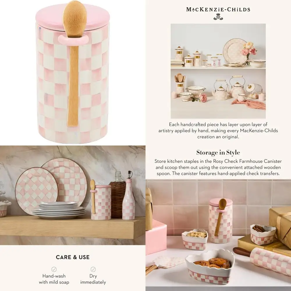 Kitchen Storage Canister with Pink and White Striped Lid
Kitchen Storage Canister with Pink and White Striped Lid