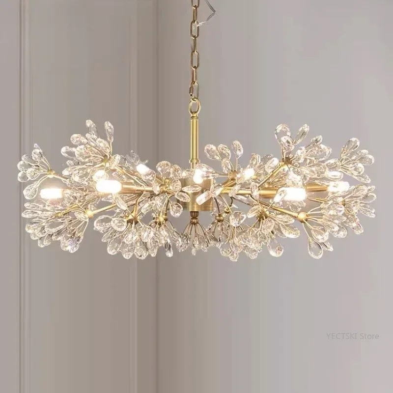 GHEUVNJ Light luxury modern French crystal flower bud pendant light ceiling light living room dining room bedroom low floor
GHEUVNJ Light luxury modern French crystal flower bud pendant light ceiling light living room dining room bedroom low floor