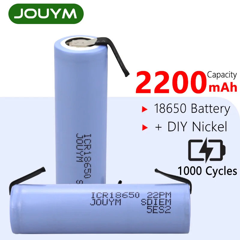 2200mAh 18650 Battery 3.7V Rechargeable Lithium-ion Battery ICR18650 22P M Welding Nickel Batteries(15-20 mohm)
2200mAh 18650 Battery 3.7V Rechargeable Lithium-ion Battery ICR18650 22P M Welding Nickel Batteries(15-20 mohm)