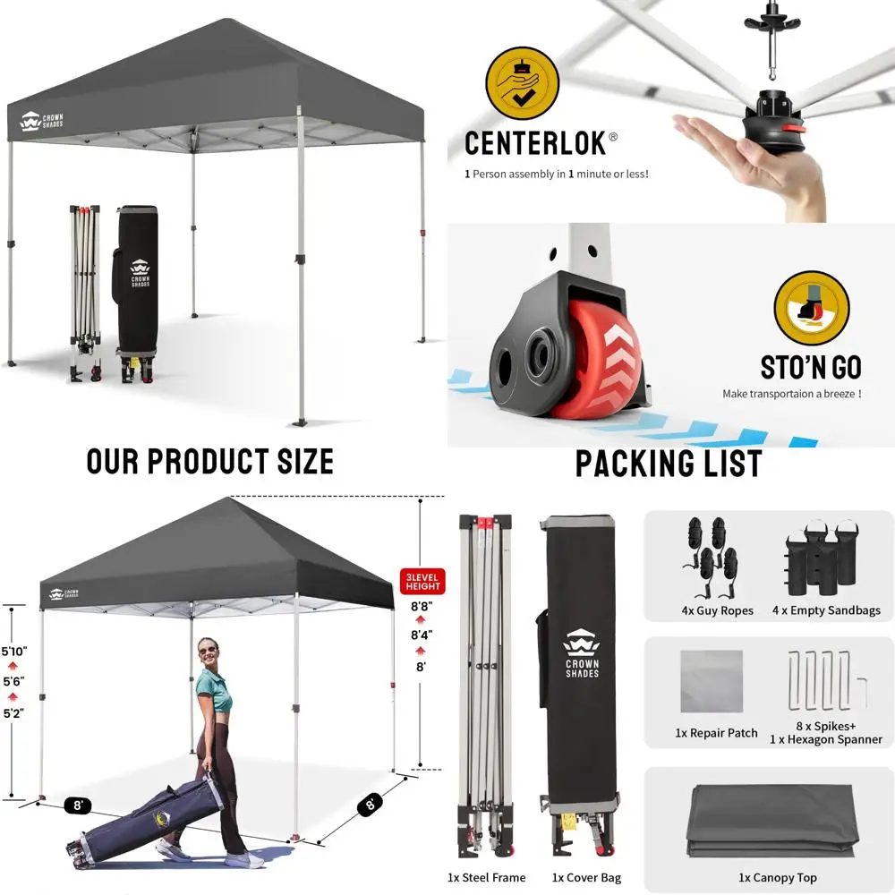 One Push Setup 8x8 Outdoor Canopy - Easy Beach Tent for Sun Shade, Events, Parties, and Camping
One Push Setup 8x8 Outdoor Canopy - Easy Beach Tent for Sun Shade, Events, Parties, and Camping