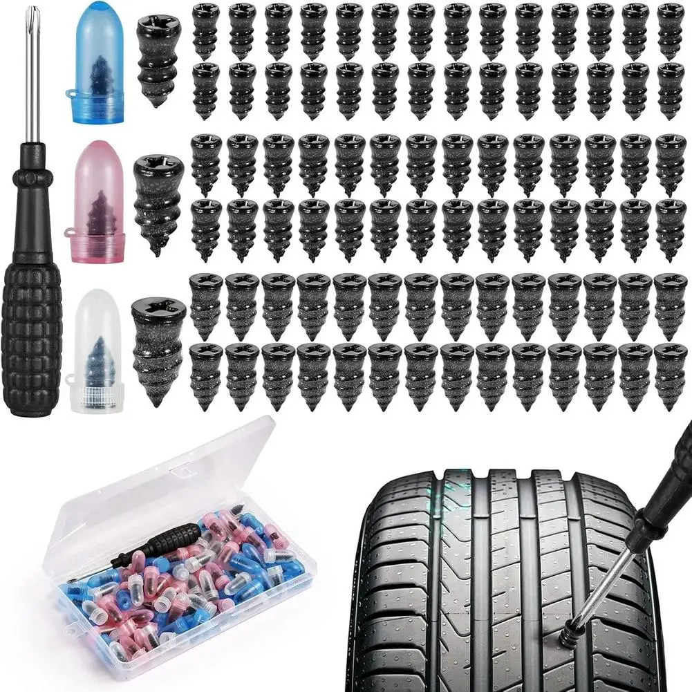 Universal Vacuum Car Tyre Repair Rubber Nail Tire Repair Screw In Rubber Plug Nail Screw Tubeless Repair Tools Accessories Kit
Universal Vacuum Car Tyre Repair Rubber Nail Tire Repair Screw In Rubber Plug Nail Screw Tubeless Repair Tools Accessories Kit