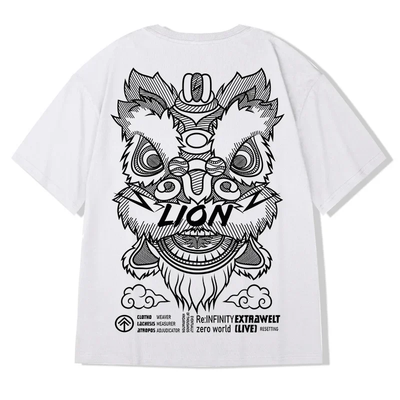 Summer Lion Dance Printed Short Sleeve Y2K T-Shirt For Men 2025 Harajuku Fashion Oversized T Shirt Hip Hop Streetwear Tee Tops
Summer Lion Dance Printed Short Sleeve Y2K T-Shirt For Men 2025 Harajuku Fashion Oversized T Shirt Hip Hop Streetwear Tee Tops