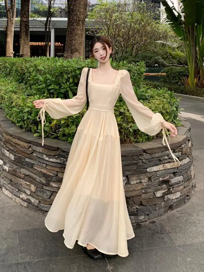 plus Size Women's Gentle Style Square Neck Long Sleeve Dress Spring New Waist Cinching Slimming Design Belted A-Line Dress
plus Size Women's Gentle Style Square Neck Long Sleeve Dress Spring New Waist Cinching Slimming Design Belted A-Line Dress