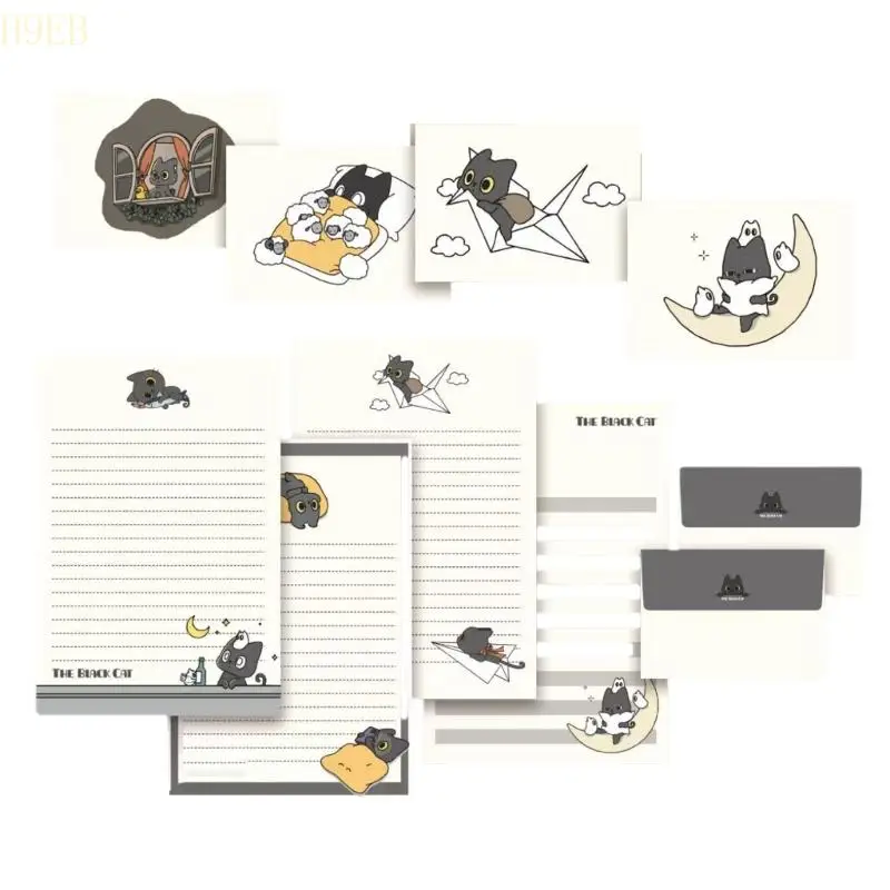 H9EB 1 SET Little Black Cats Канцелярские товары и конверты, набор прекрасной письменной бумаги
H9EB 1 SET Little Black Cats Канцелярские товары и конверты, набор прекрасной письменной бумаги