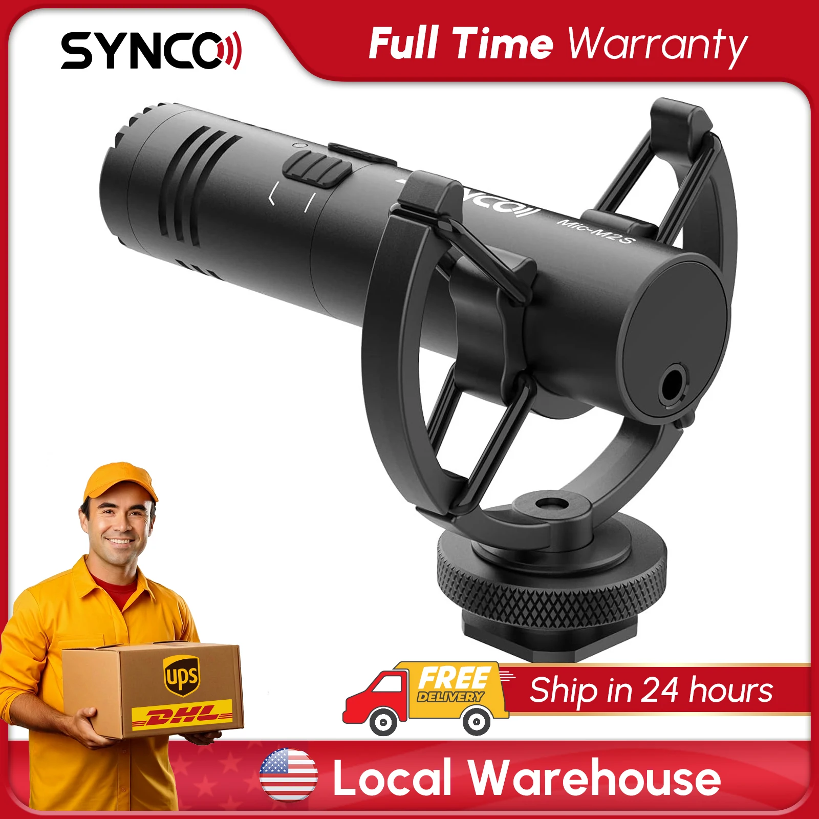 SYNCO Mini Cardioid Directional On-Camera Mic M2S Video Microphone for DSLR Camera Smartphone with 3.5mm Microphone
SYNCO Mini Cardioid Directional On-Camera Mic M2S Video Microphone for DSLR Camera Smartphone with 3.5mm Microphone