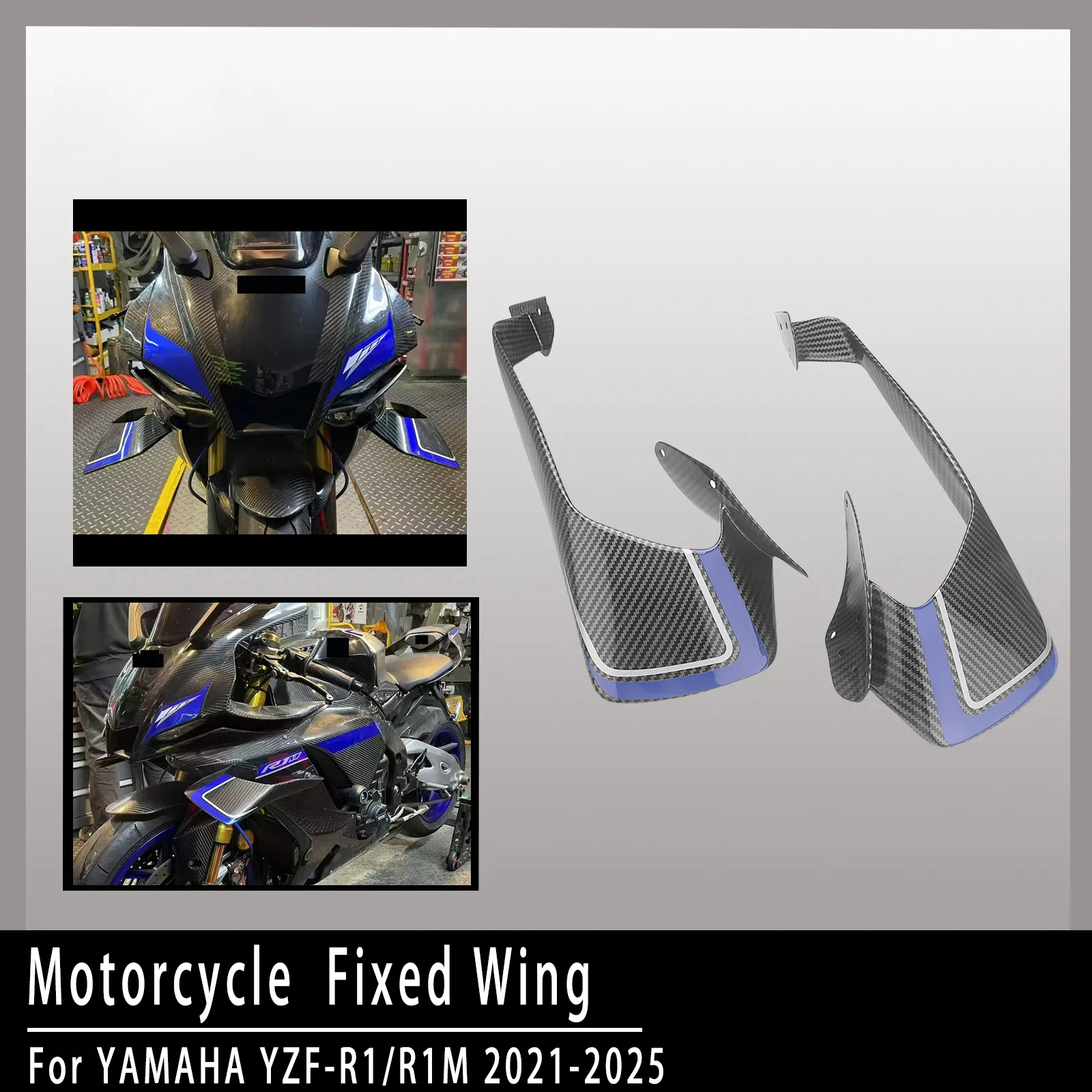 Para Yamaha R1 R1M 2021-2025 ala fija de motocicleta, ala aerodinámica, piezas de motocicleta de moldeo por inyección ABS
Para Yamaha R1 R1M 2021-2025 ala fija de motocicleta, ala aerodinámica, piezas de motocicleta de moldeo por inyección ABS