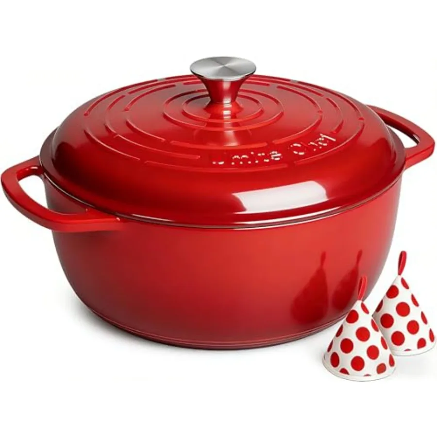 6QT Enameled Cast Iron Dutch Oven with Lid, Versatile Heavy-Duty Cookware Pot for Baking Bread, Braising, Soups and Stews, Oven
6QT Enameled Cast Iron Dutch Oven with Lid, Versatile Heavy-Duty Cookware Pot for Baking Bread, Braising, Soups and Stews, Oven