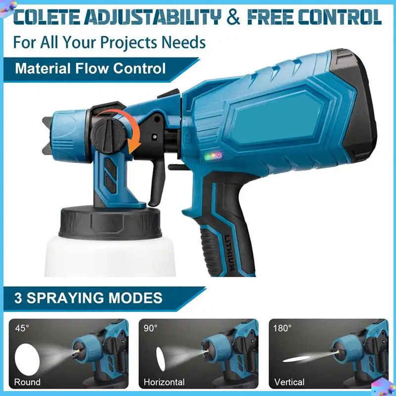 A43T 1000Ml Electric Paint Sprayer Gun 4 Nozzle Sizes HVLP Household Paint Sprayer Flow Control Easy Spraying For 18V Bat
A43T 1000Ml Electric Paint Sprayer Gun 4 Nozzle Sizes HVLP Household Paint Sprayer Flow Control Easy Spraying For 18V Bat