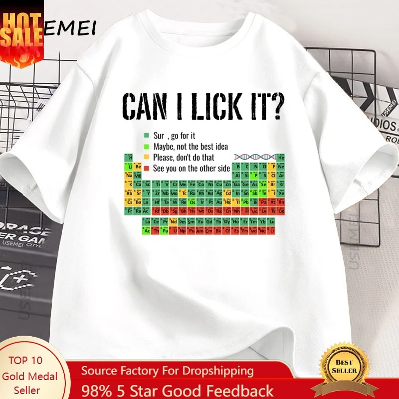 Can I Lick It Periodic Table T Shirt Men Women Periodic Table T-shirt Casual Chemistry Teacher Tshirt Round Neck Short Sleeve
Can I Lick It Periodic Table T Shirt Men Women Periodic Table T-shirt Casual Chemistry Teacher Tshirt Round Neck Short Sleeve