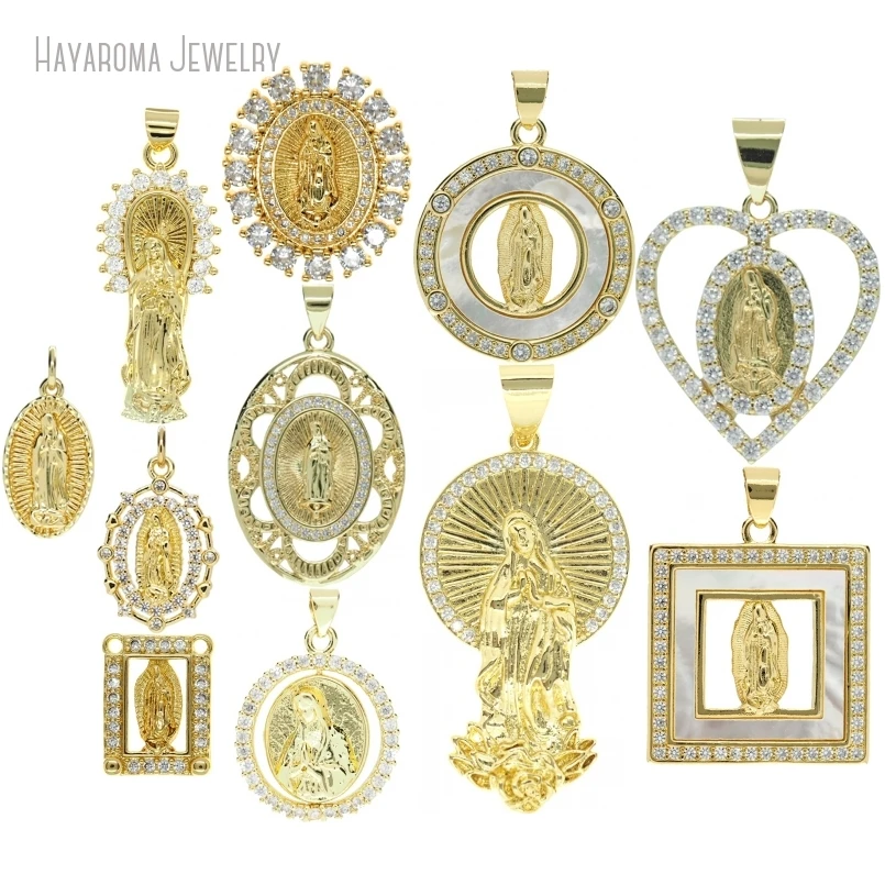 10Pcs Invisible Setting Copper Metal Cubic Zirconia Our Lady Of Guadalupe Gold Color Wholesale Jewelry Pendant
10Pcs Invisible Setting Copper Metal Cubic Zirconia Our Lady Of Guadalupe Gold Color Wholesale Jewelry Pendant