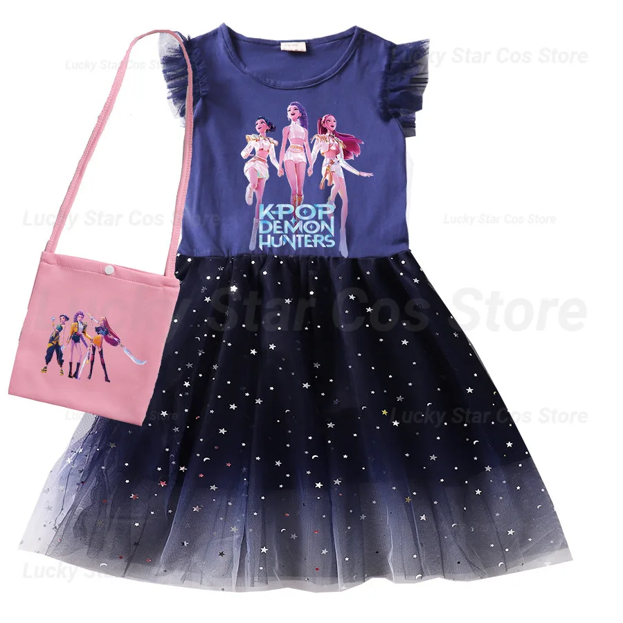 K-Pop Demon Hunters Clothes Kids Short Sleeve Casual Dress Baby Girls Lace Dress with Small Bag Children Wedding Party Vestidos
K-Pop Demon Hunters Clothes Kids Short Sleeve Casual Dress Baby Girls Lace Dress with Small Bag Children Wedding Party Vestidos