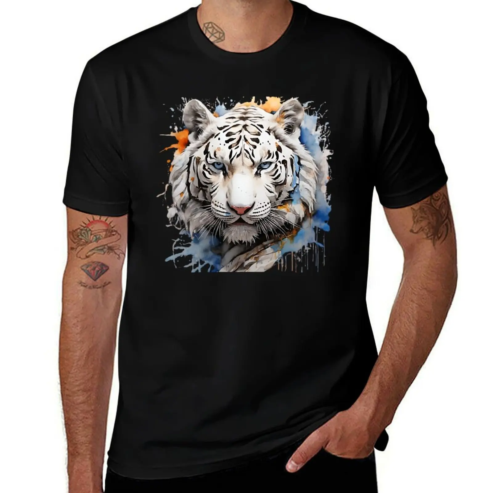 Bengal White Tiger Portrait - T-Shirt t shirt man casual cotton t shirts man 100% t shirts for man graphic vintage T-Shirt
Bengal White Tiger Portrait - T-Shirt t shirt man casual cotton t shirts man 100% t shirts for man graphic vintage T-Shirt