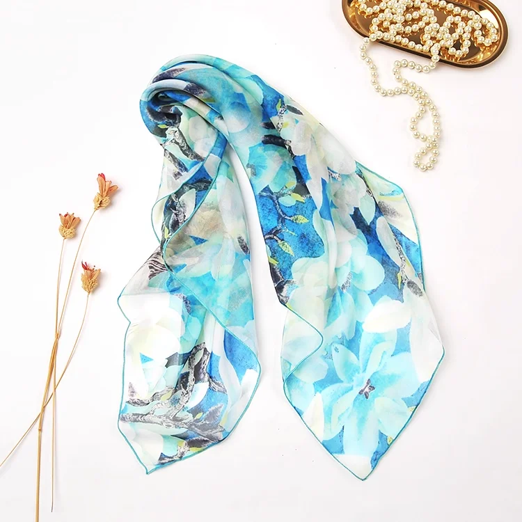Enianechu 100% Real Silk Scarves Ladies Autumn Elegant Blue Floral Print Square Scarf Neck Warmer Designer Winter Accessories
Enianechu 100% Real Silk Scarves Ladies Autumn Elegant Blue Floral Print Square Scarf Neck Warmer Designer Winter Accessories