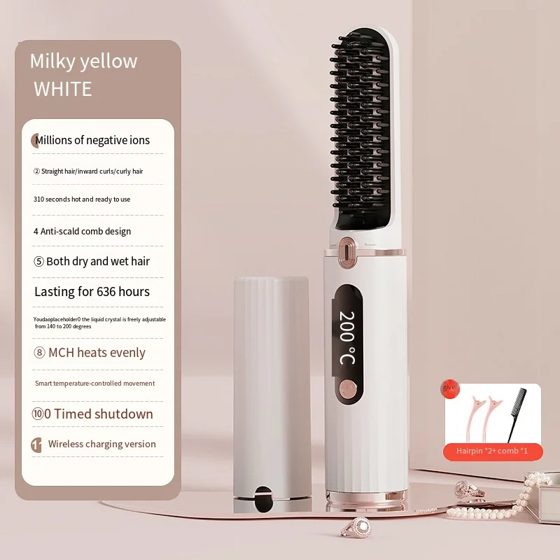 Portable Wireless Negative Ions Hair Straightener Comb Women Electric Anti-Scalding Heating Straight Hair Tool for Home Travel
Portable Wireless Negative Ions Hair Straightener Comb Women Electric Anti-Scalding Heating Straight Hair Tool for Home Travel