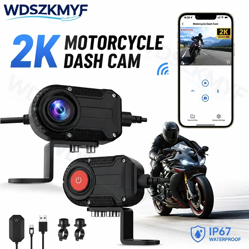WiFi 2K HD Motorcycle DVR Waterproof IP66 Loop Recording HD Video Recorder Dash Cam Mountain Electric Bike Motorcycl Camera New
WiFi 2K HD Motorcycle DVR Waterproof IP66 Loop Recording HD Video Recorder Dash Cam Mountain Electric Bike Motorcycl Camera New