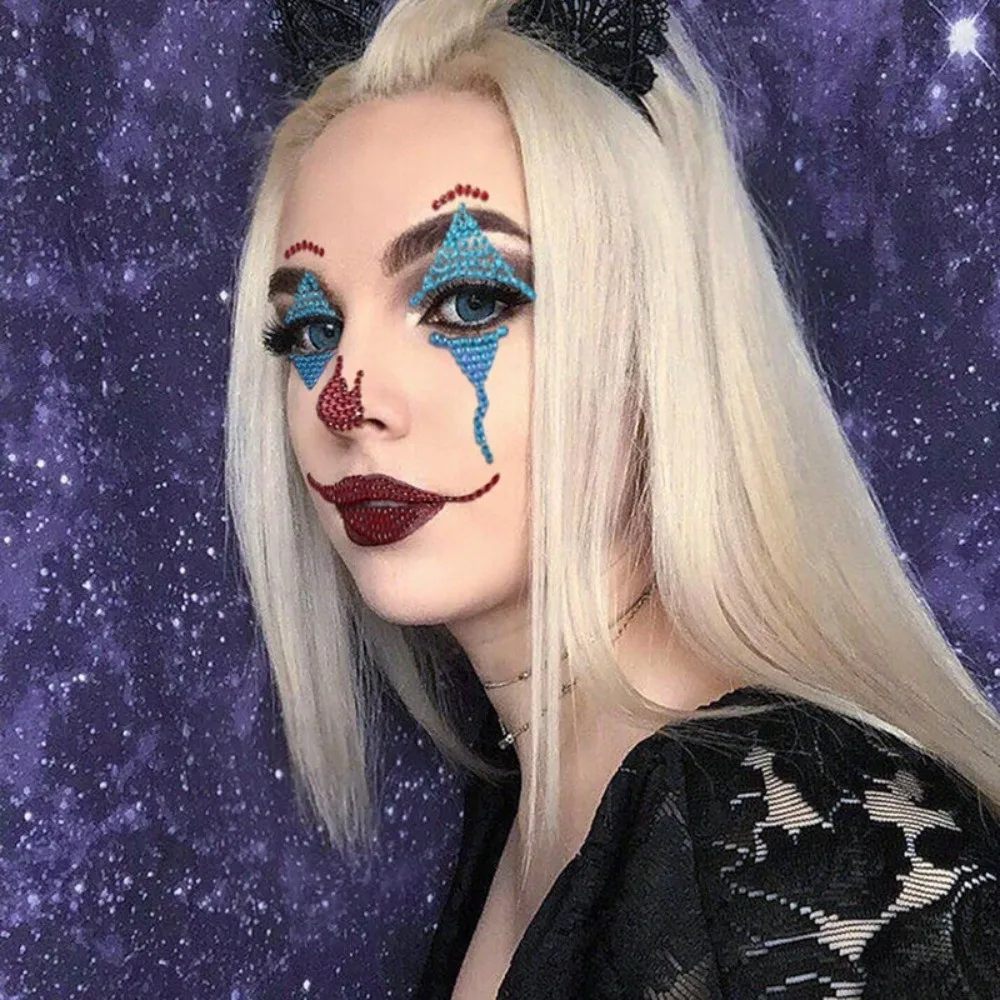 3D Resin Face Rhinestone Sticker Colorful Shiny Halloween Fake Tattoo Halloween Decor Clown Makeup Jewelry Face Sticker
3D Resin Face Rhinestone Sticker Colorful Shiny Halloween Fake Tattoo Halloween Decor Clown Makeup Jewelry Face Sticker